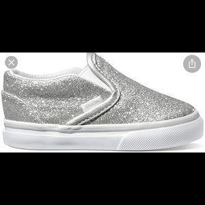 Vans kids classic glitter slip on